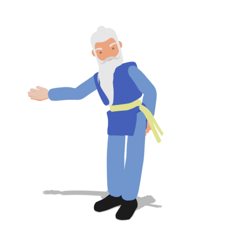 The Adrosaga taskmaster gesturing towards the Book a Demo action